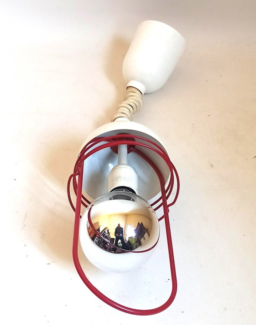 White And Red 60's Hanging Lamp