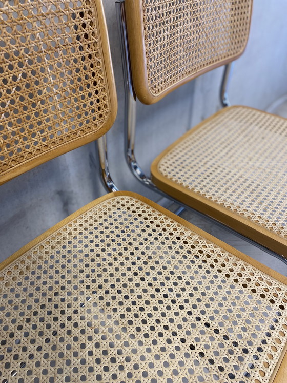 Image 1 of Set Of Two Cesca B32 Marcel Breuer Webbing Chairs