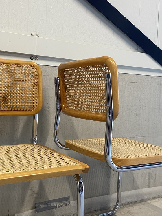 Image 1 of Set Of Two Cesca B32 Marcel Breuer Webbing Chairs