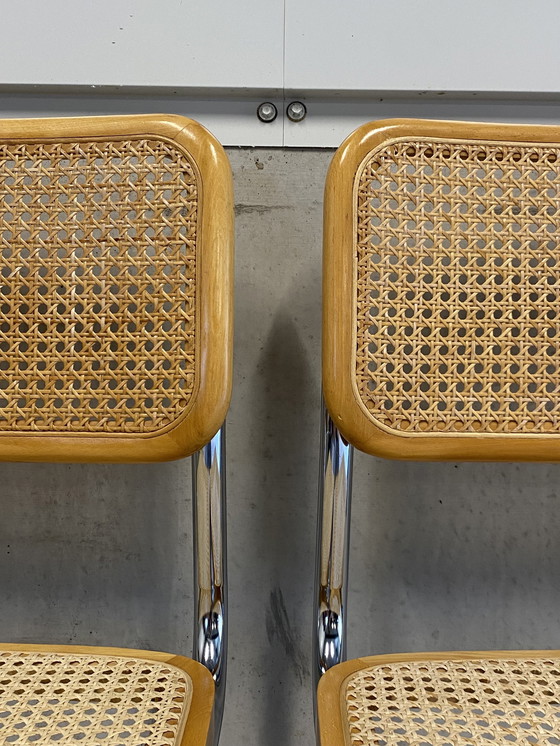 Image 1 of Set Of Two Cesca B32 Marcel Breuer Webbing Chairs