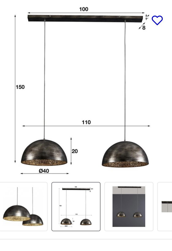 Image 1 of 2x Davidi Design Pendant Lamp