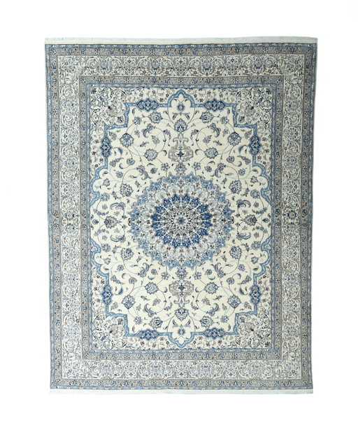 Hand-knotted Nain 9 La Oriental Rug With Silk - 390 X 298 Cm