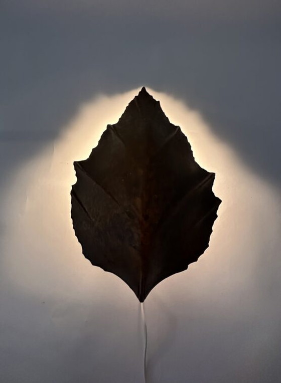 Image 1 of Lampada da parete vintage a forma di foglia, anni '70