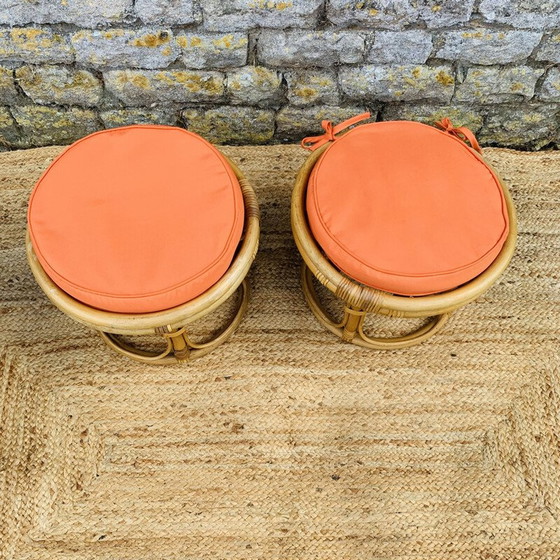 Image 1 of Vintage coffee table with pair of poufs
