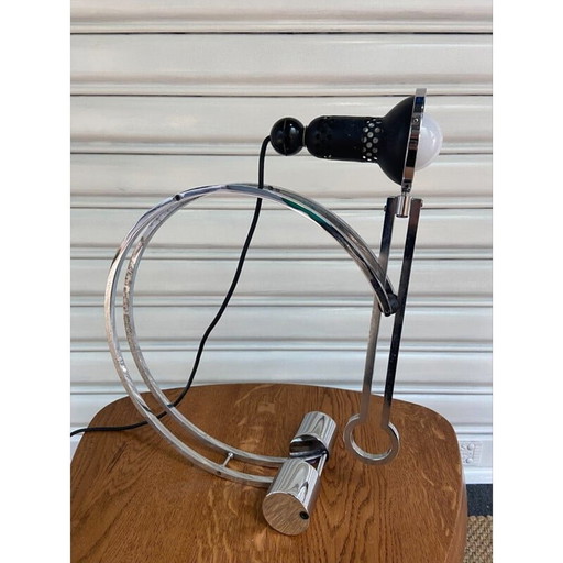 Vintage black swing lamp by Charles Martin, 1970