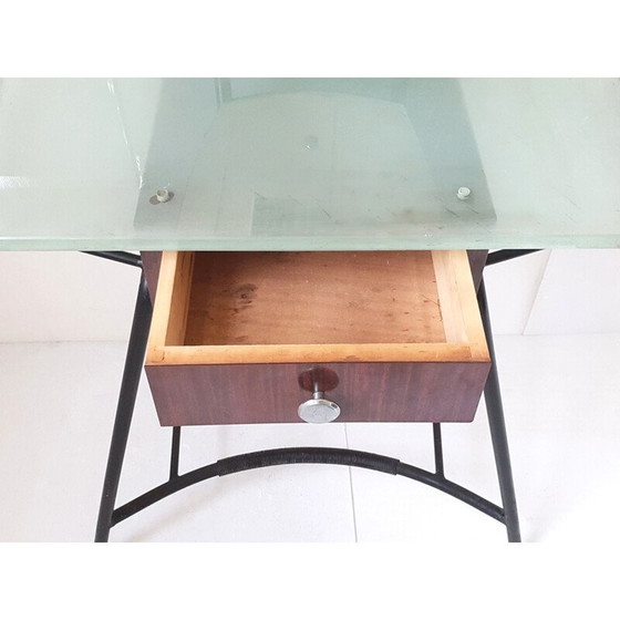 Image 1 of Toletta francese d'epoca in acciaio e formica, 1950