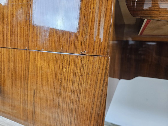 Image 1 of Mid Century Chest Of Drawers In Mahogany, Brass And Glass