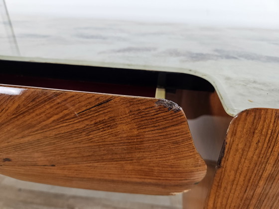 Image 1 of Mid Century Chest Of Drawers In Mahogany, Brass And Glass