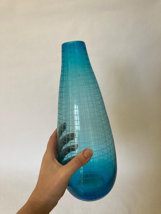 Image 1 of Mid-century Blue vase venini 