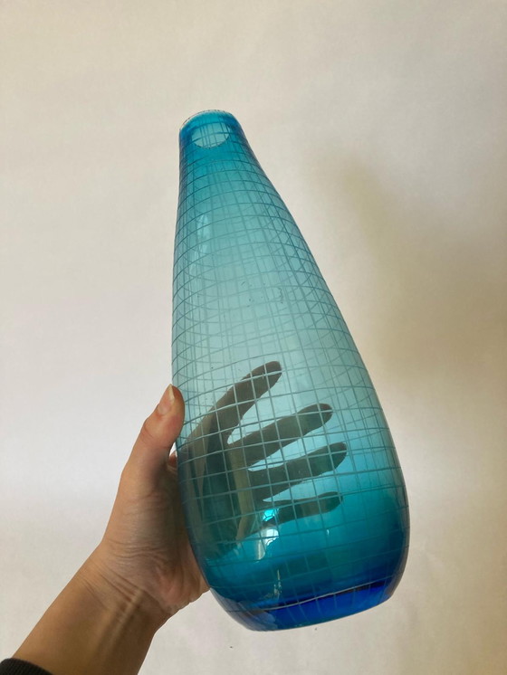 Image 1 of Mid-century Blue vase venini 