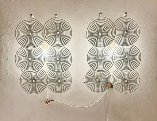 Mid-Century Modern Pair Of Metal Wall Lights, Italy, 1960S