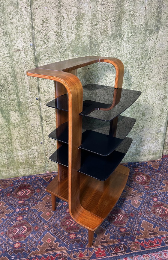 Image 1 of Socle en teck vintage rétro du milieu du siècle 1970