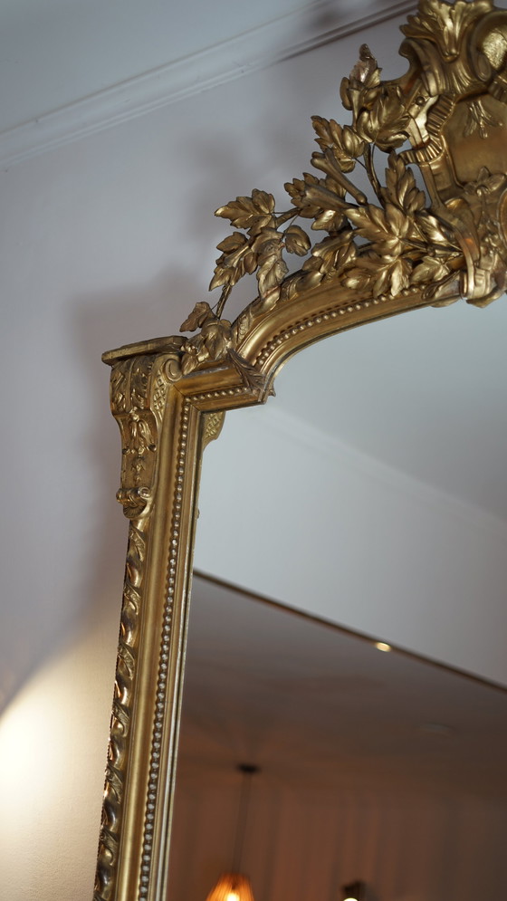 Image 1 of Unique Antique Crested Mirror