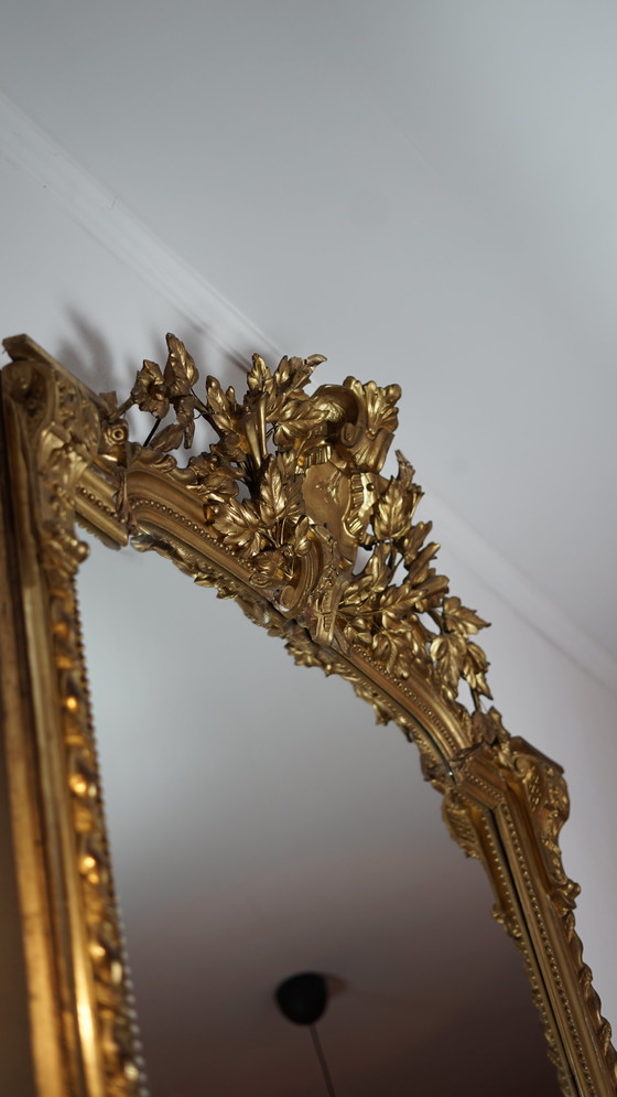 Image 1 of Unique Antique Crested Mirror