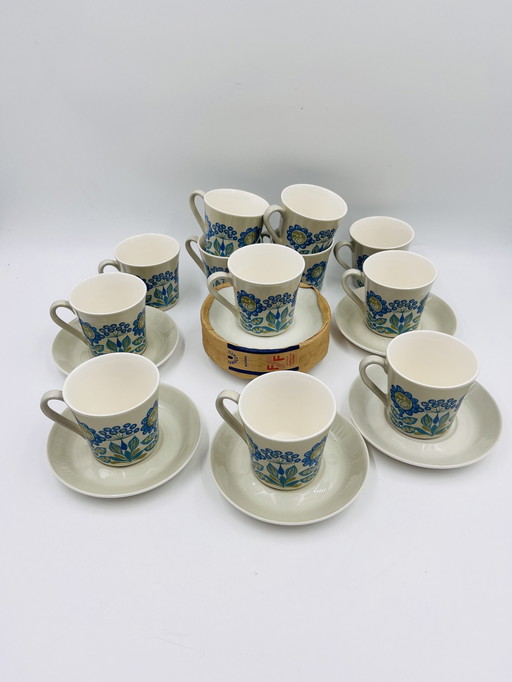 Set Of 12 Tor Viking Cups And Coasters