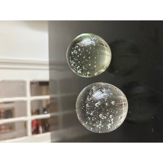 Image 1 of Sulfides vintage paperweight in bubbled crystal, 1970