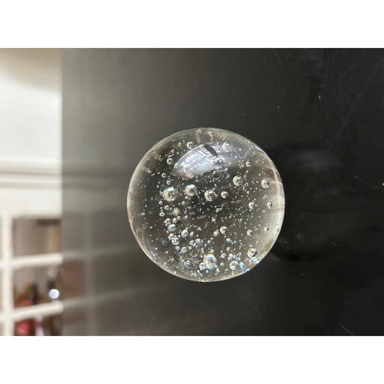 Image 1 of Sulfides vintage paperweight in bubbled crystal, 1970