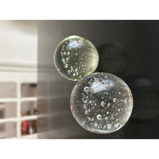 Image 1 of Sulfides vintage paperweight in bubbled crystal, 1970