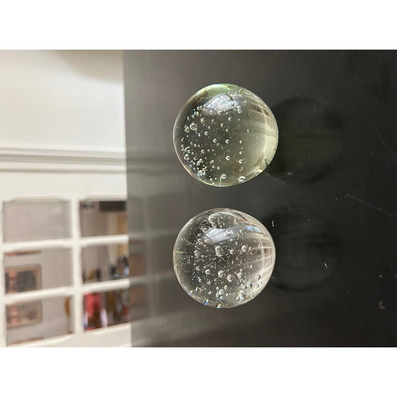 Image 1 of Sulfides vintage paperweight in bubbled crystal, 1970