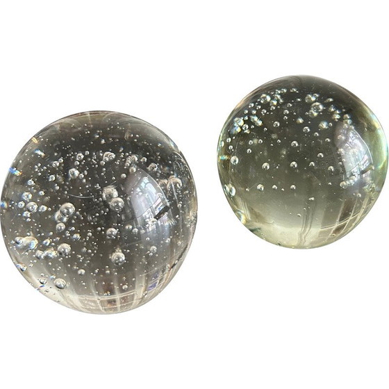 Image 1 of Sulfides vintage paperweight in bubbled crystal, 1970