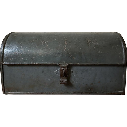 Vintage metal storage trunk