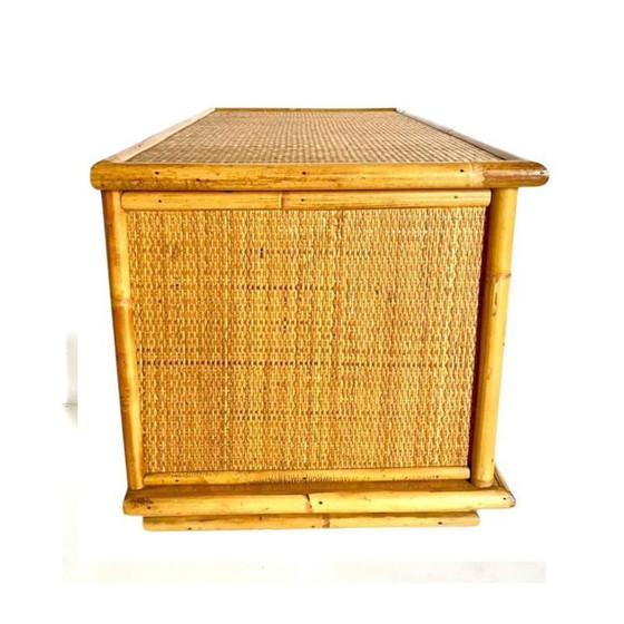 Image 1 of 1X Midcentury Modern Dal Vera Rattan Trunk, Italy 1970S