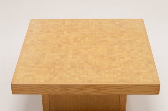 Image 1 of Oak Mosaic Coffee Table In The Style Of Rolf Middelboe & Gorm Lindum For Tranekaer, 1980S.