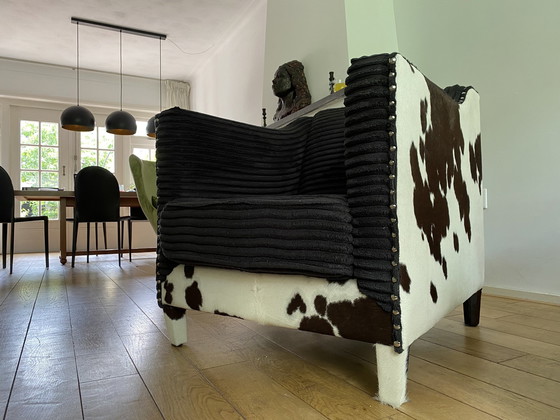 Image 1 of Armchair Upholstered With Cowhide