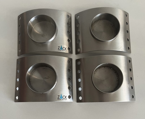 4x Zack Design Tea Light Holders Stainless Steel