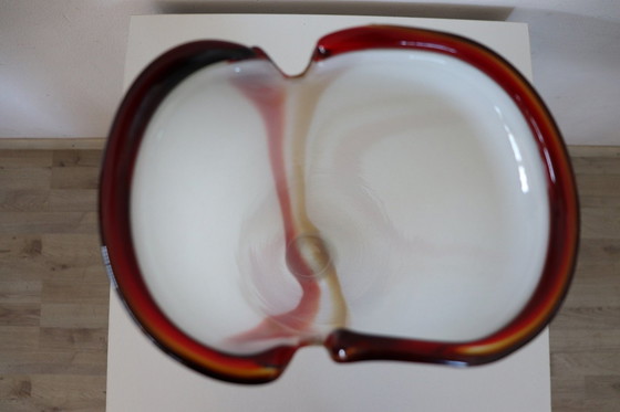 Image 1 of Vaso italiano alto vintage in vetro artistico di Murano