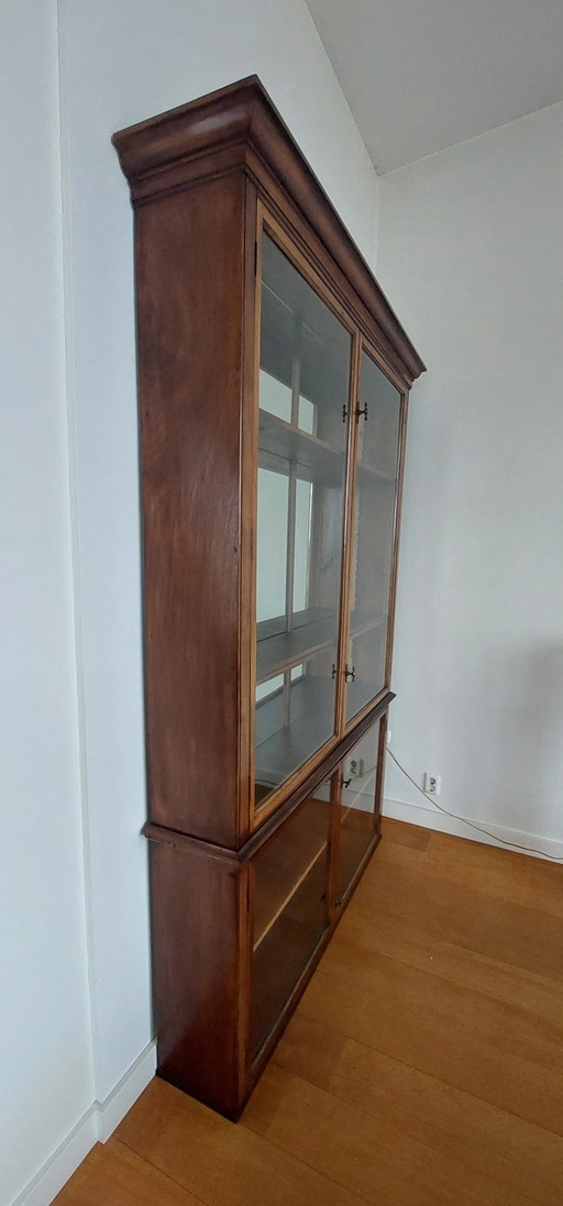 Antique English Mahogany Display Cabinet - Apothecary Cabinet Ca. 1920