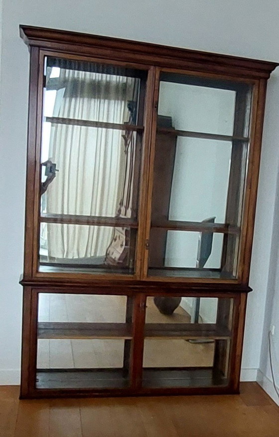 Image 1 of Antique English Mahogany Display Cabinet - Apothecary Cabinet Ca. 1920