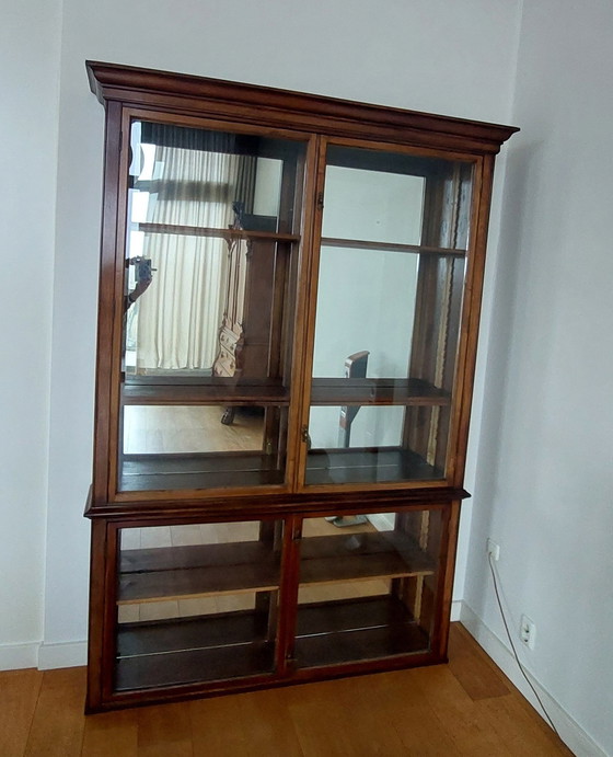 Image 1 of Antique English Mahogany Display Cabinet - Apothecary Cabinet Ca. 1920