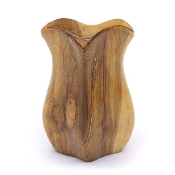 Image 1 of Vintage vase in shaped wood, 1960