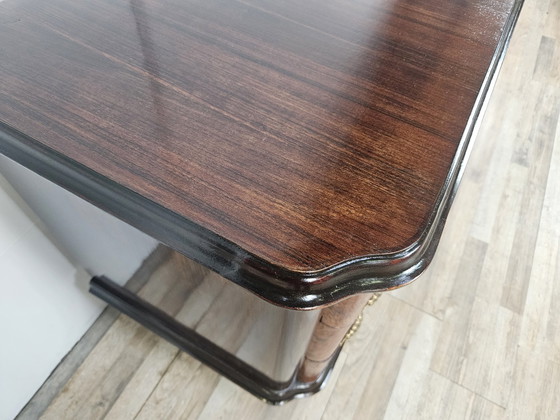 Image 1 of Large Art Decò Sideboard In Mahogany Burl With Maple Inlays