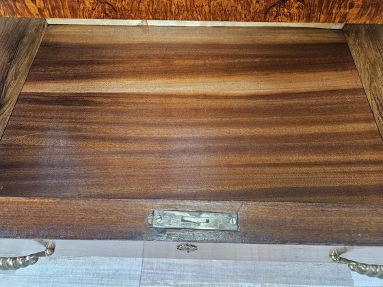 Image 1 of Large Art Decò Sideboard In Mahogany Burl With Maple Inlays