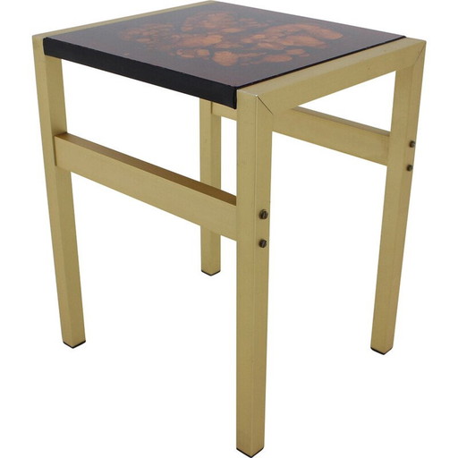 Vintage brass and glass side table, Italy 1960s