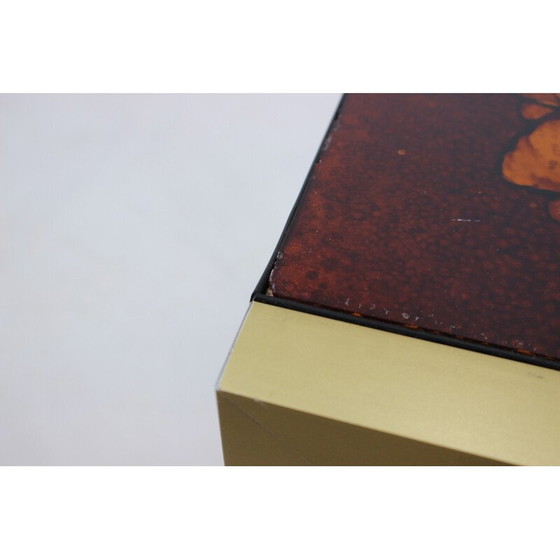 Image 1 of Vintage brass and glass side table, Italy 1960s