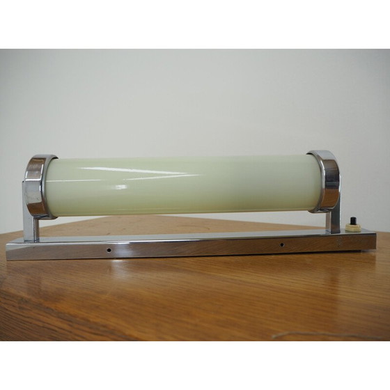 Image 1 of Lampada da parete tubolare cromata vintage Bauhaus, anni '30
