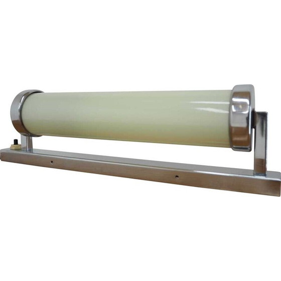 Image 1 of Lampada da parete tubolare cromata vintage Bauhaus, anni '30