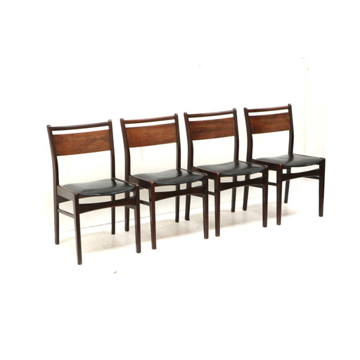 Set Of 4 Vintage Rosewood Dining Chairs Made In The 1960s