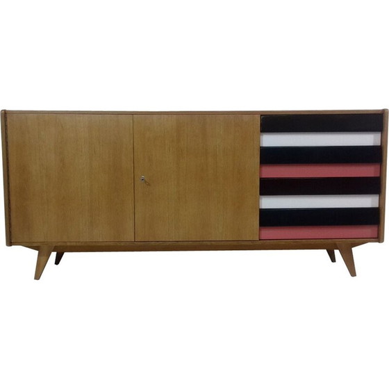 Image 1 of Vintage sideboard designed by Jiří Jiroutek in oak and plastic 1960s