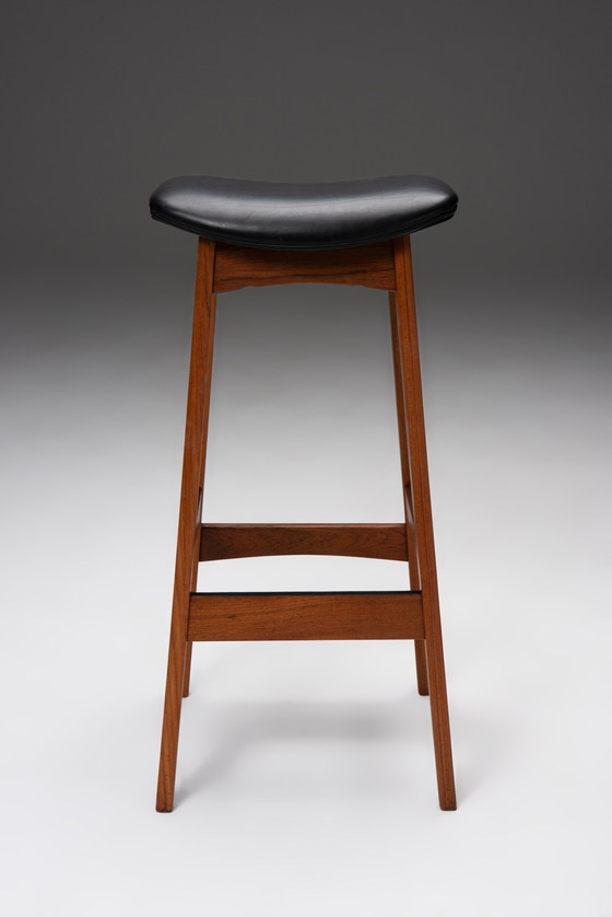 Image 1 of Rare Set Of 4 Bar Stools - Johannes Andersen