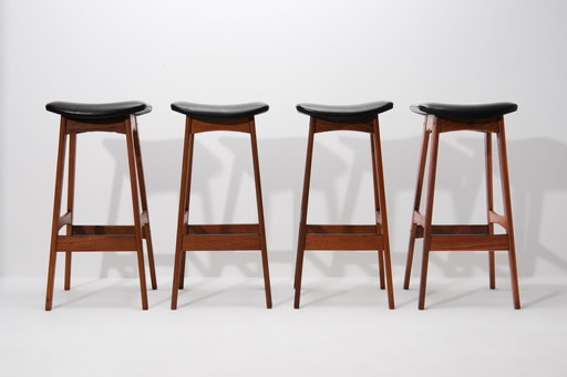 Rare Set Of 4 Bar Stools - Johannes Andersen