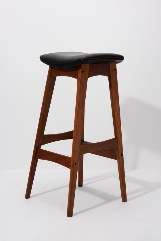 Image 1 of Rare Set Of 4 Bar Stools - Johannes Andersen