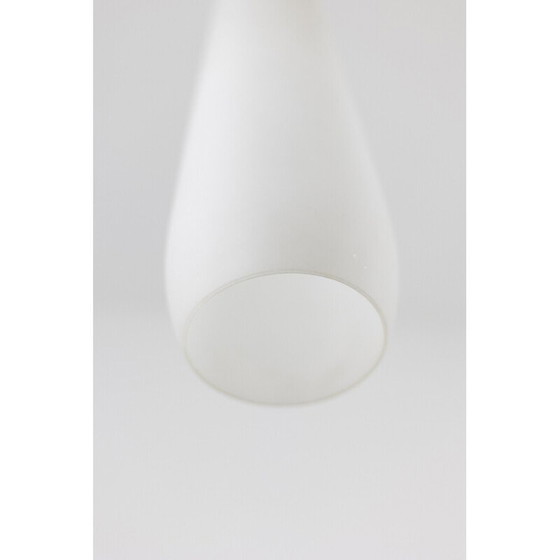 Image 1 of Lampada a sospensione vintage in opalino e teak, 1970