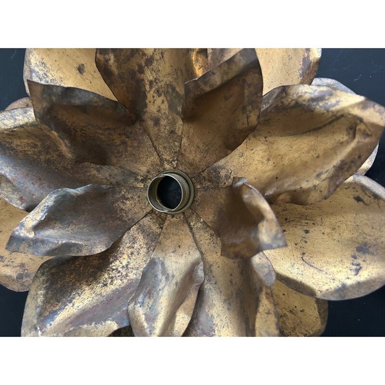 Image 1 of Vintage brass lotus wall lamp, 1970