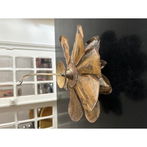 Image 1 of Vintage brass lotus wall lamp, 1970