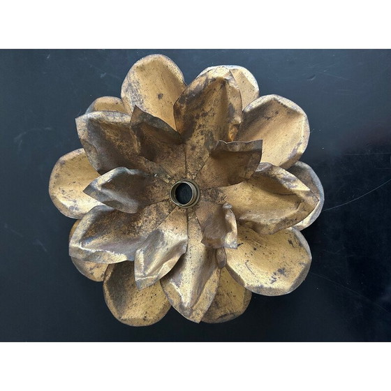 Image 1 of Vintage brass lotus wall lamp, 1970