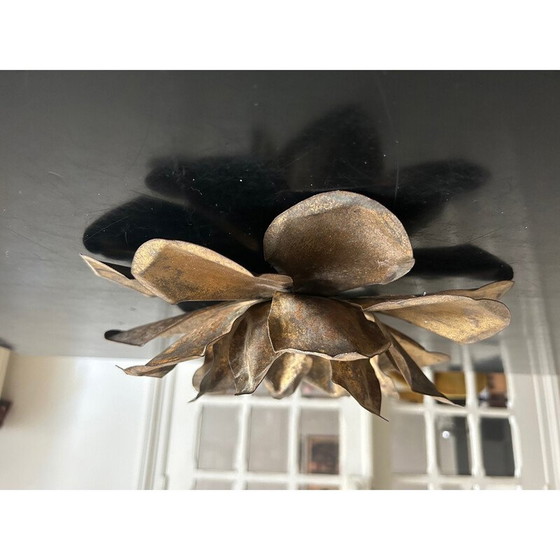 Image 1 of Vintage brass lotus wall lamp, 1970